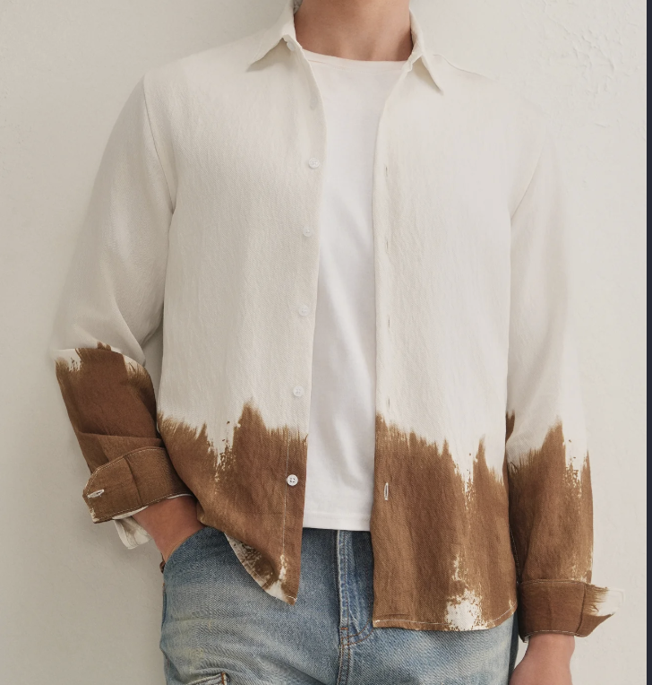 Brown-White Shirt