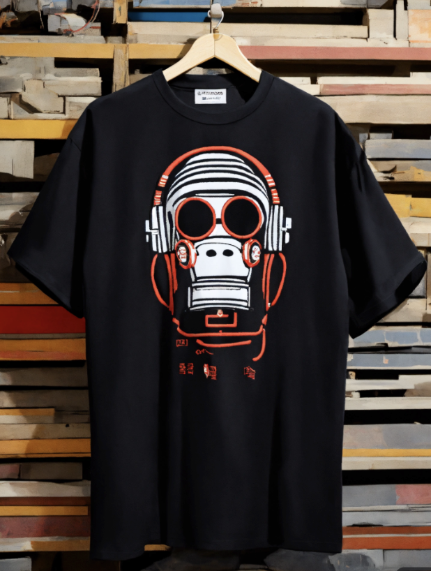 Skeleton wearing headphones